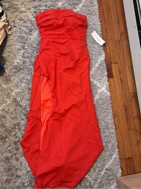 Lavetir Orange Strapless Dress